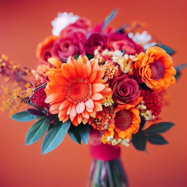 Fondo hermoso del arreglo de las flores del gerbera, papel pintado diferente del ramo de las flores de la primavera