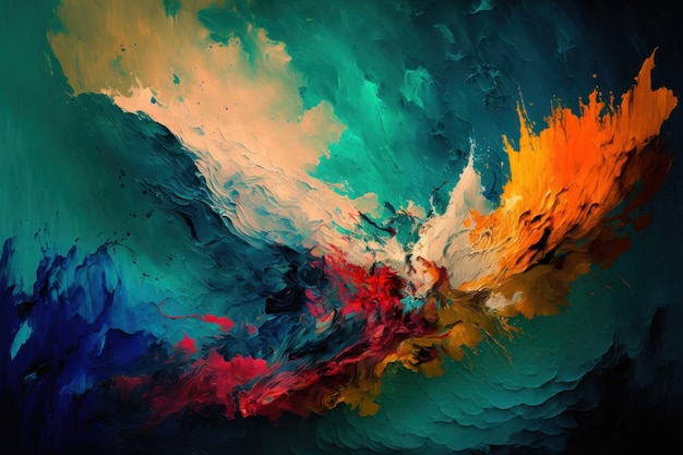 Fondo hermoso estilo abstracto pintura al óleo multicolor