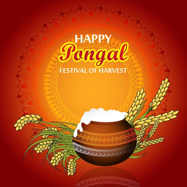 Fondo hermoso del festival indio tradicional del sur de Happy Pongal