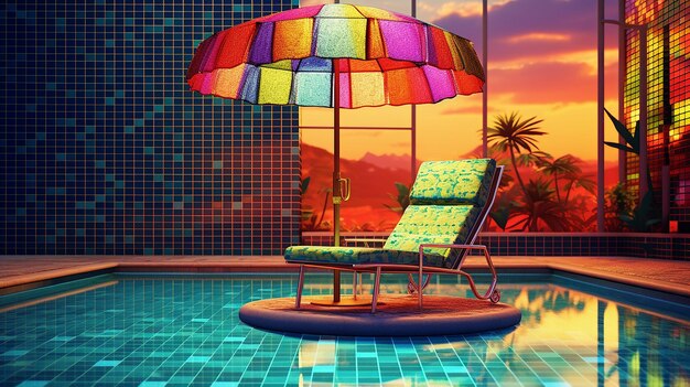 Foto el fondo de un hermoso hotel de lujo con piscina y complejo turístico