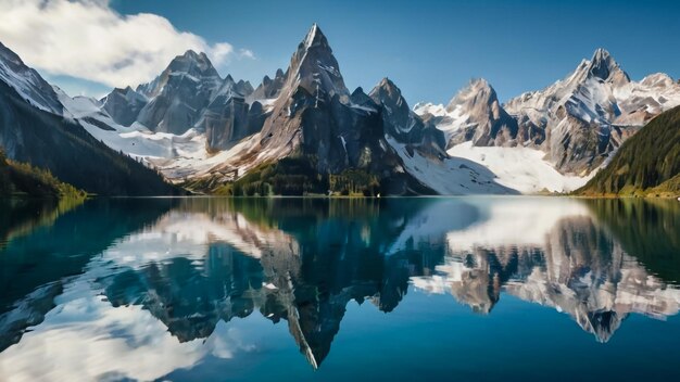 Foto el fondo del hermoso paisaje de la montaña