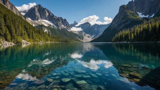 Foto el fondo del hermoso paisaje de la montaña