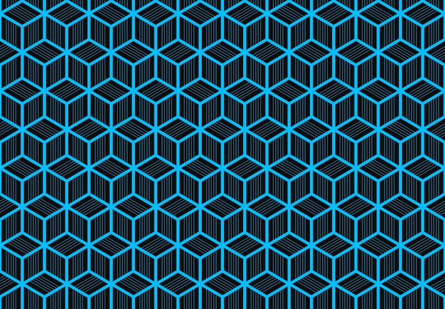 fondo hexagonal azul claro inconsútil moderno de la pared del modelo del cubo.