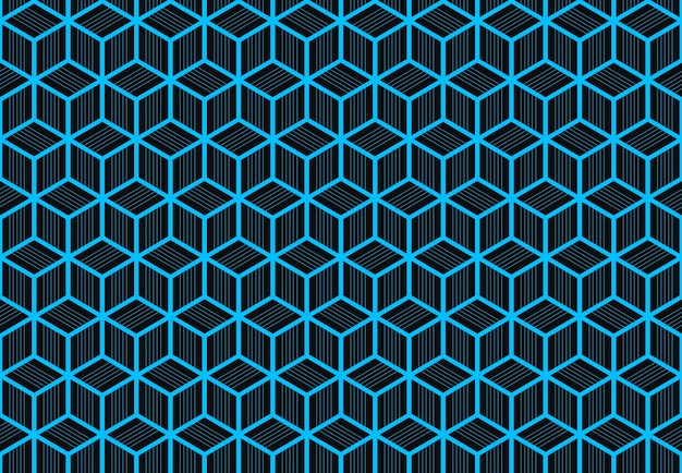 fondo hexagonal azul claro inconsútil moderno de la pared del modelo del cubo.