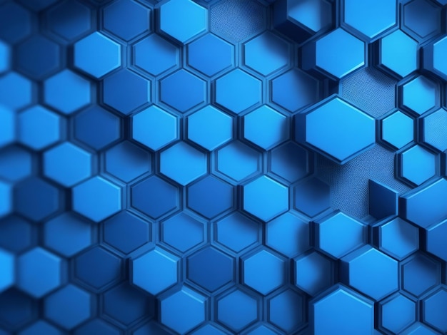 Foto fondo hexagonal azul con muchos hexágonos