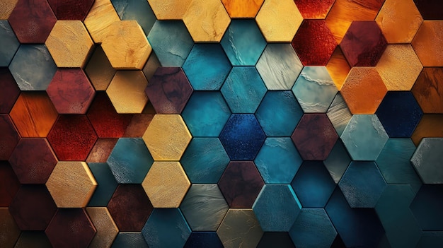 Fondo hexagonal creativo y colorido