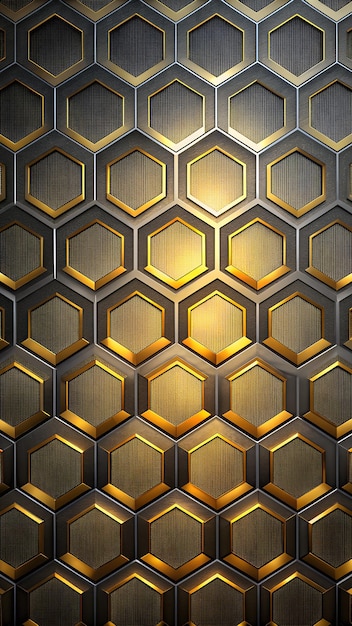 Fondo hexagonal dorado hexágonos divididos