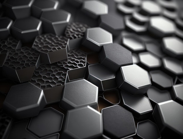 Fondo hexagonal futurista Patrón de cuadrícula geométrica abstracta creado con tecnología de IA generativa