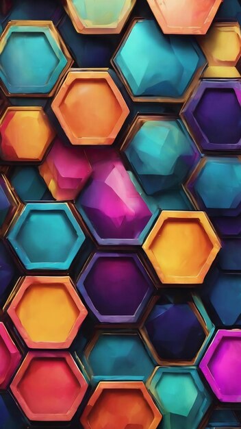 Fondo hexagonal ilustración digital creativa pintura fondo abstracto