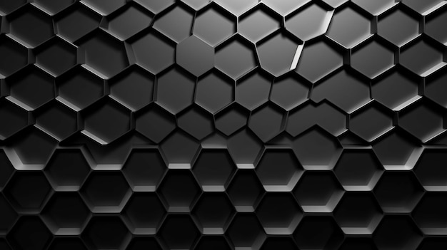 Un fondo hexagonal negro con un patrón hexagonal.