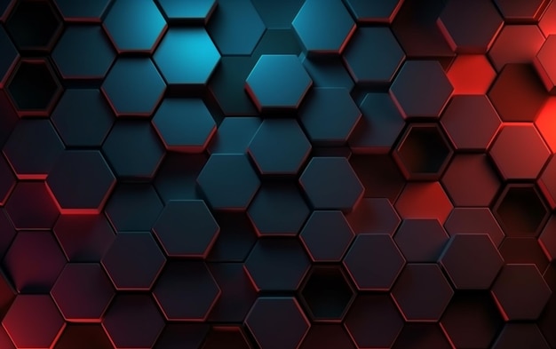 Fondo hexagonal oscuro con color de gradiente