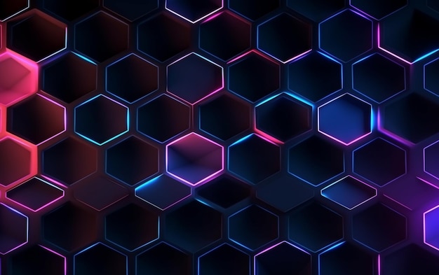 Fondo hexagonal oscuro con color de gradiente