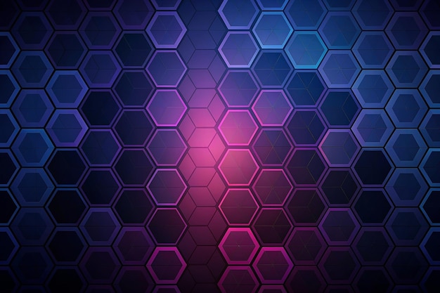 Fondo hexagonal oscuro vectorial con color degradado