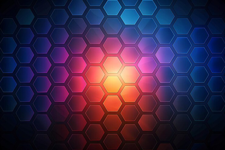 Foto fondo hexagonal oscuro vectorial con color degradado