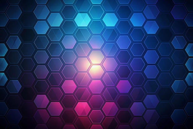 Fondo hexagonal oscuro vectorial con color degradado