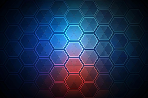 Fondo hexagonal oscuro vectorial con color degradado