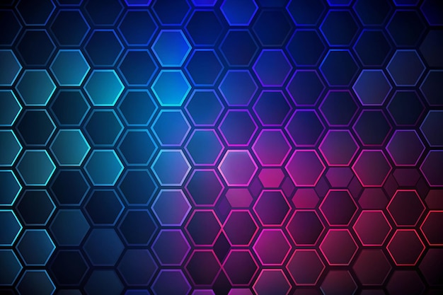 Fondo hexagonal oscuro vectorial con color degradado