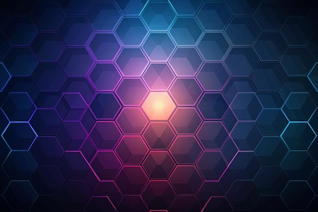 Fondo hexagonal oscuro vectorial con color degradado