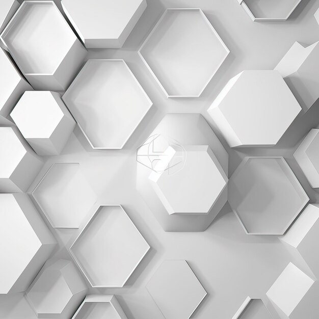 Fondo hexagonal en relieve nido de abeja blanco Generación de imágenes de fondo AI