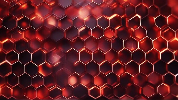 Foto fondo hexagonal rojo bokeh panal borroso luz de fondo hexagonial con forma hexagónica