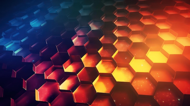 Fondo hexagonal en tres dimensiones