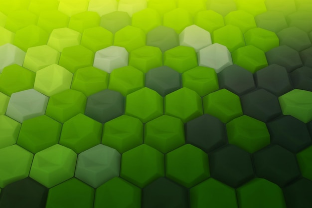 Fondo de hexágono 3D abstracto verde