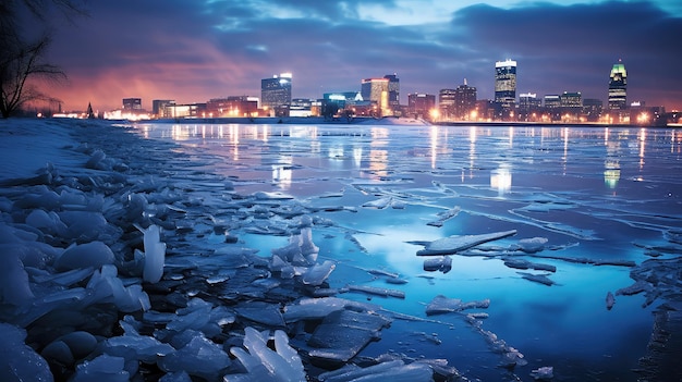 Fondo de hielo de agua fría