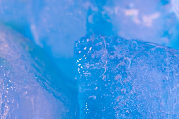 Fondo de hielo azul del glaciar de fusión del permafrost