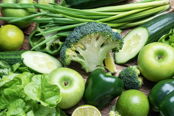 Fondo de hierbas y verduras frescas