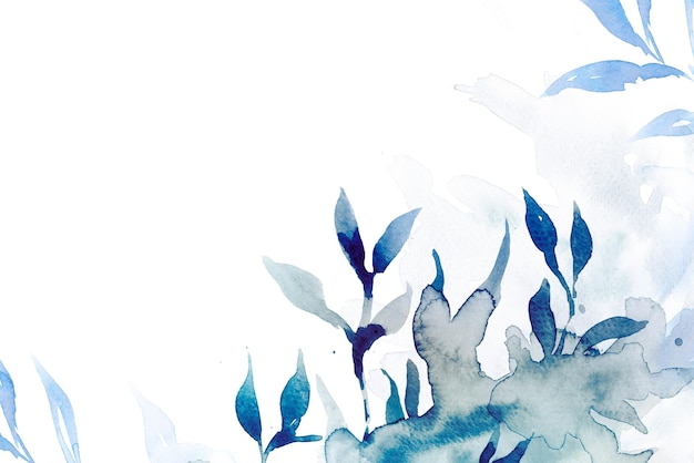 El fondo de la hoja de acuarela azul png hermosa temporada de invierno