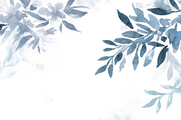 El fondo de la hoja de acuarela azul png hermosa temporada de invierno