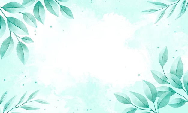 Fondo de hojas de acuarela pintada a mano