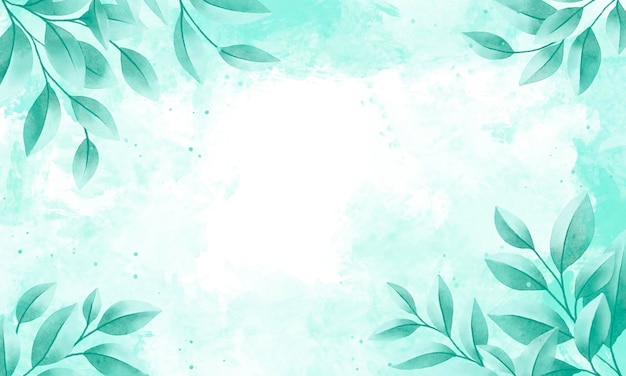 Fondo de hojas de acuarela pintada a mano