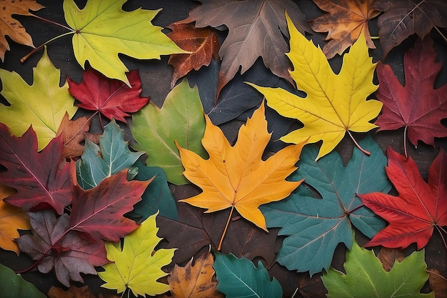 El fondo con hojas de colores de otoño