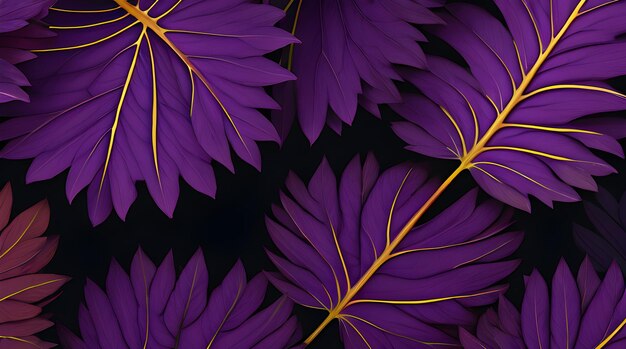 Fondo de hojas de follaje Floral botánico con espacio de copia Un diseño plano minimalista de hojas y patrón natural diseñado con IA generativa