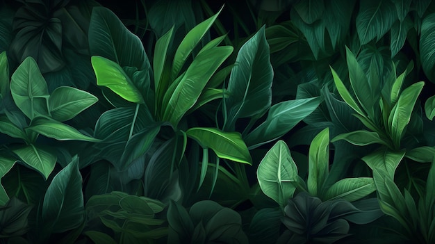 Fondo de hojas de hojas verdes en el estilo de abundancia botánica Imágenes y fondos de pantalla UHD