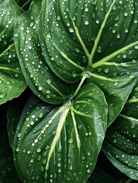 Fondo de hojas de hojas verdes en el estilo de abundancia botánica Imágenes y fondos de pantalla UHD