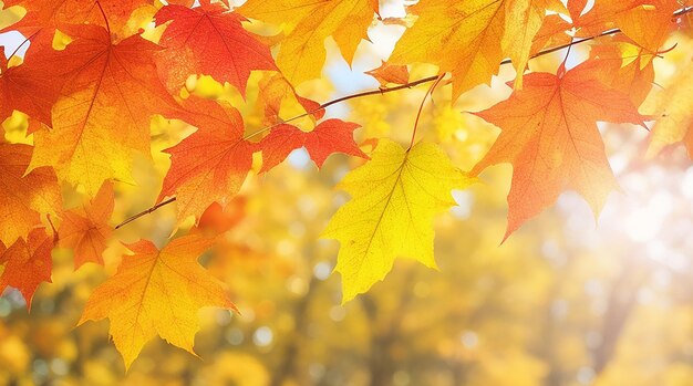 Fondo de hojas de otoño en un día soleado