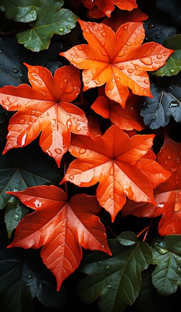 Fondo de hojas de otoño generado por IA