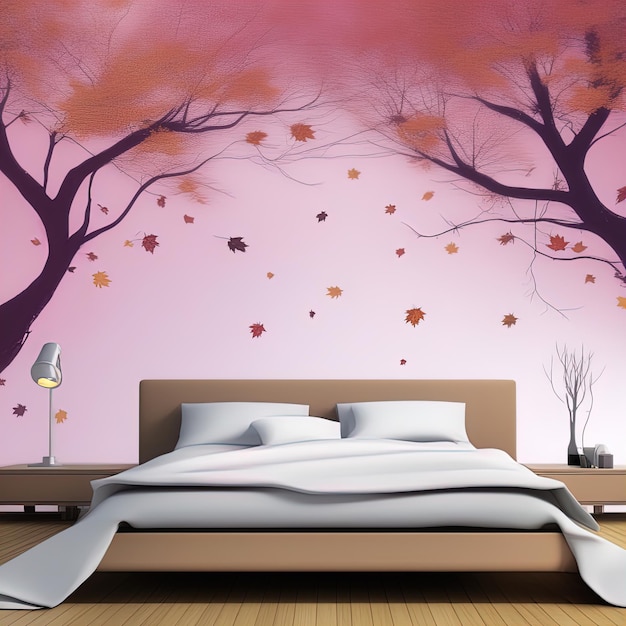 fondo de hojas de otoño ilustración 3 d renderizado 3 d fondo de otoño con hojas de arce vecto