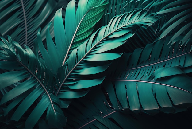 Fondo de hojas de palma hermosa IA generativa