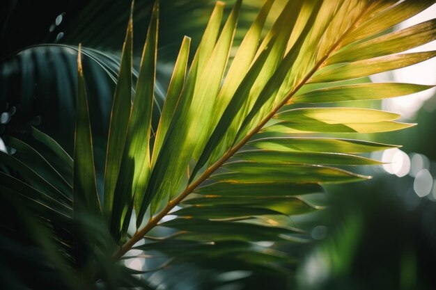 Fondo de hojas de palma tropical Ilustración AI GenerativexA