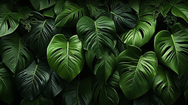 Fondo de las hojas de la planta Monstera