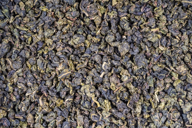 Fondo de hojas de té verde Texturas de alimentos abstractos Cerrar