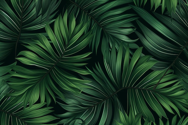 Fondo de hojas tropicales realistas vectoriales