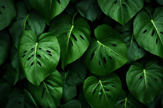 Fondo de hojas tropicales verdes