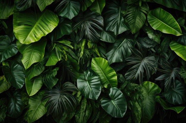 Fondo de hojas tropicales
