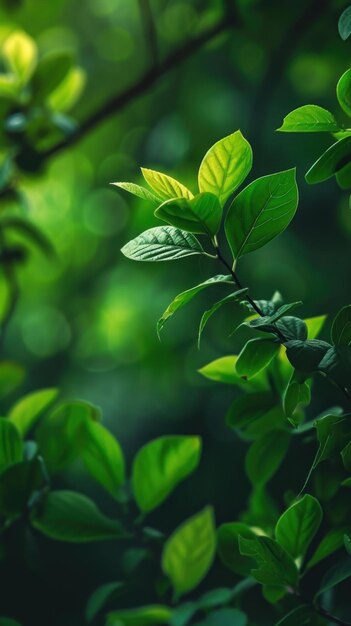 Fondo de hojas verdes con espacio para copiar