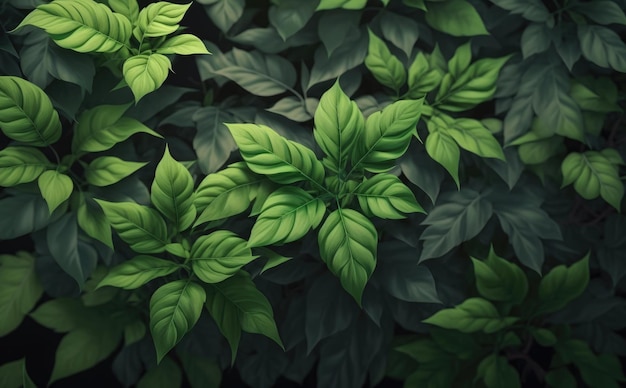 fondo de hojas verdes tropicales. IA generado