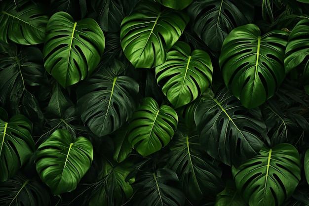 Fondo de hojas verdes tropicales